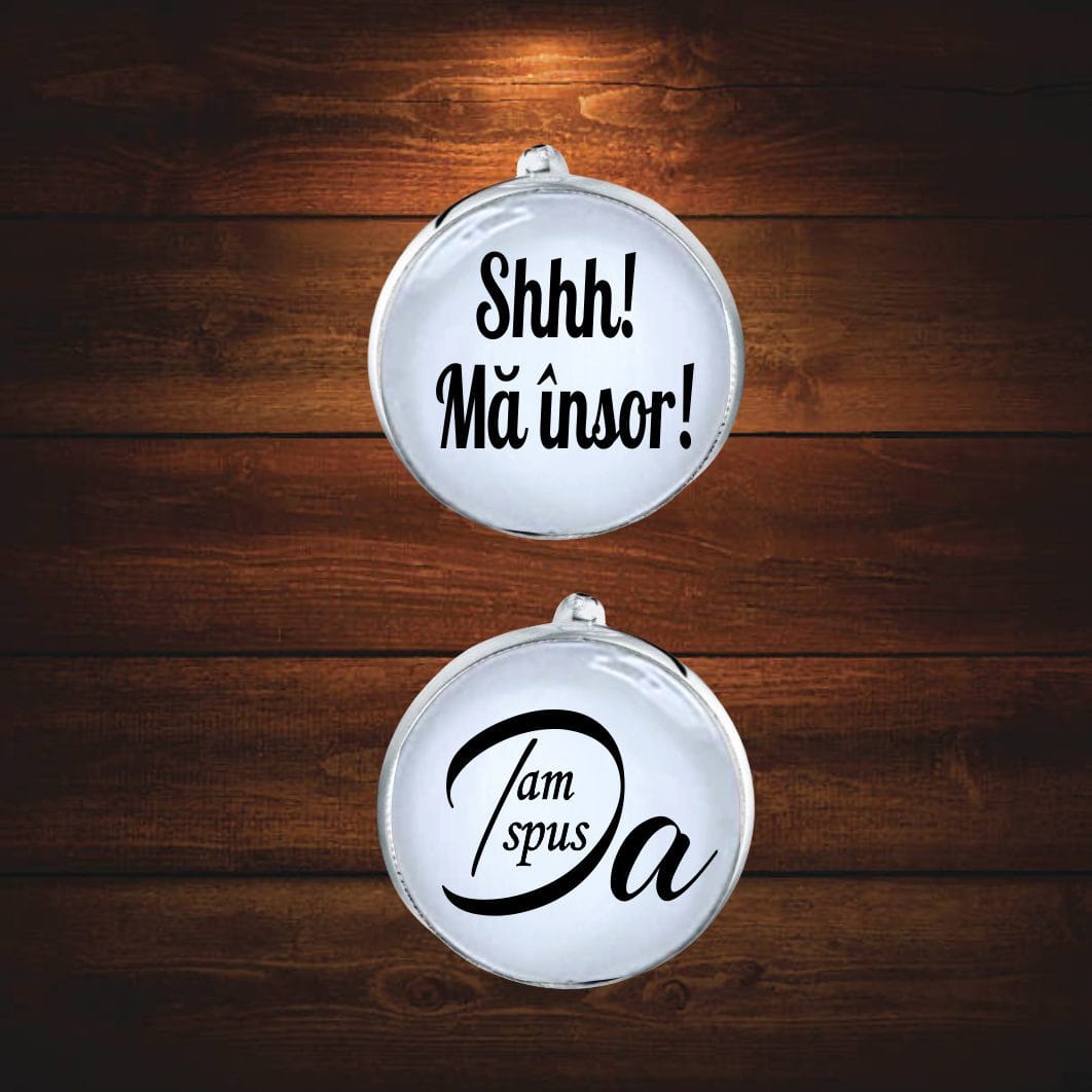 BM04 POZA1 Butoni Personalizati, Mire, Nunta, Argintiu, 18x16 mm, BMN004 - imagine 4