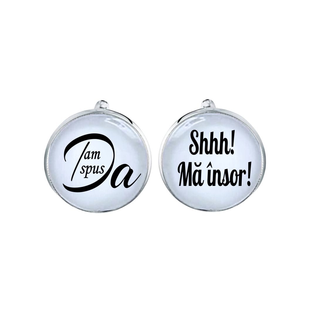 BM04 POZA2 Butoni Personalizati, Mire, Nunta, Argintiu, 18x16 mm, BMN004 - imagine 1