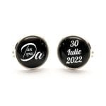 Butoni Personalizati, Mire, Nunta, Argintiu, 18x16 mm, BMN005