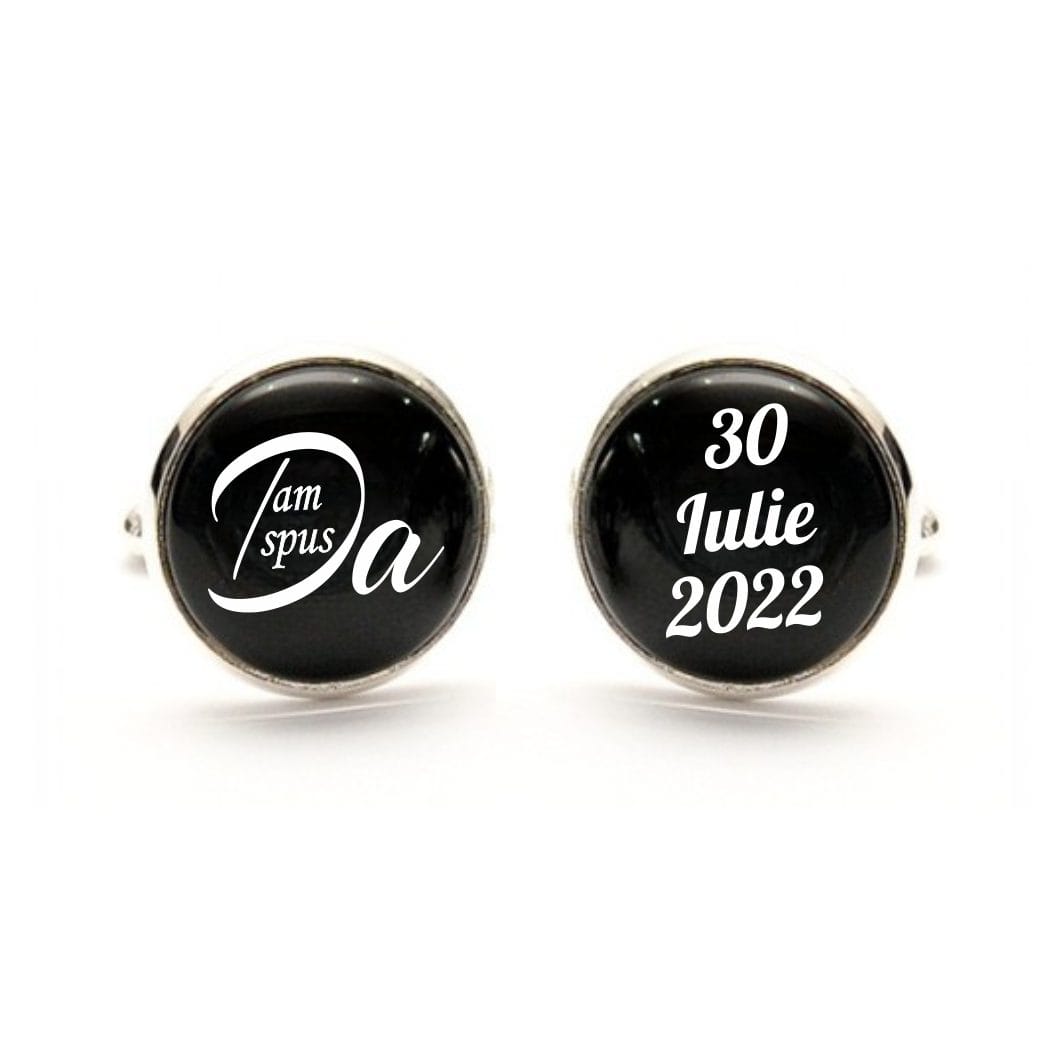 BM05 poza1 Butoni Personalizati, Mire, Nunta, Argintiu, 18x16 mm, BMN005 - imagine 1