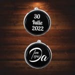 Butoni Personalizati, Mire, Nunta, Argintiu, 18x16 mm, BMN005 - imagine 4