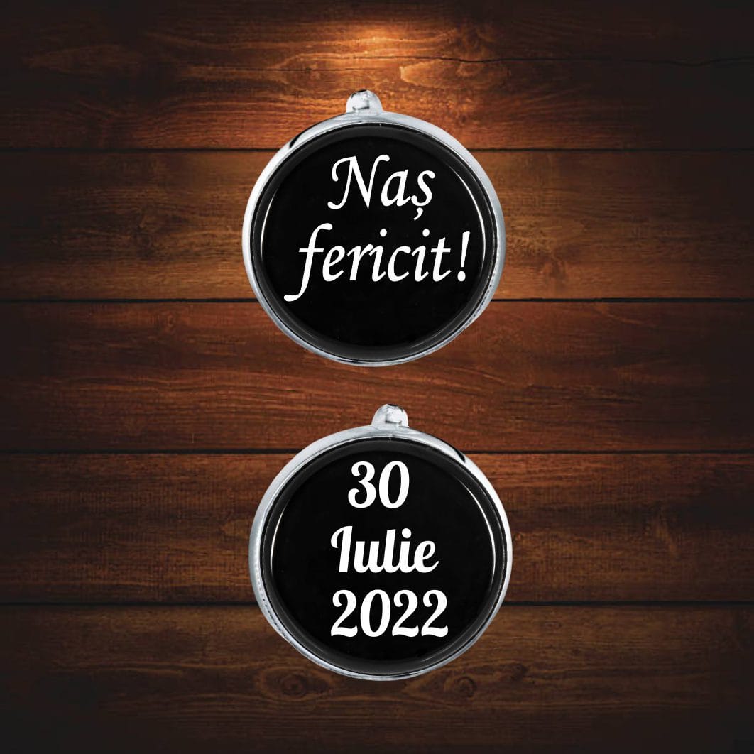 BN02 POZA5 Butoni Personalizati, Nas, Nunta, Argintiu, 18x16 mm, BMN020 - imagine 4