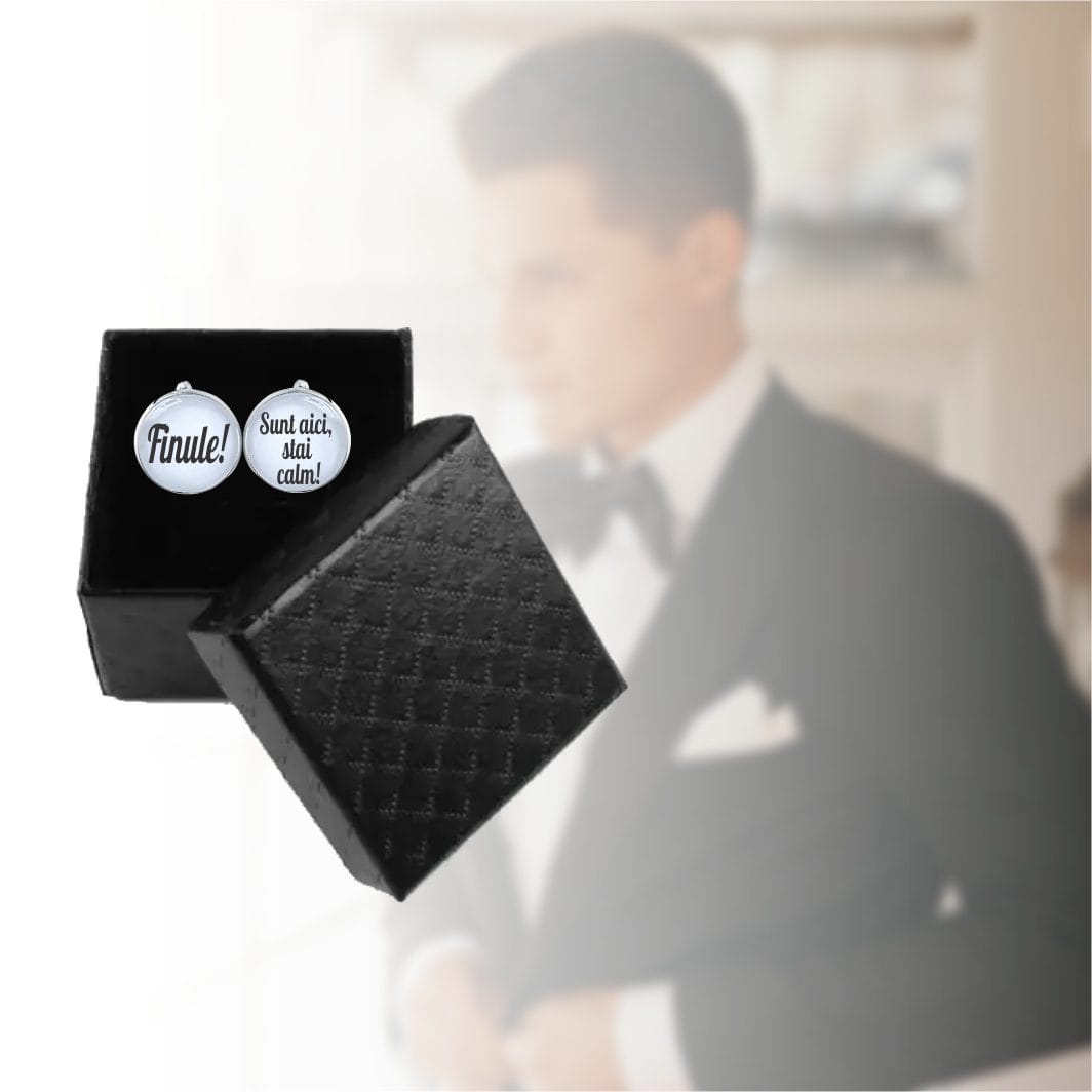 BN03 POZA4 Butoni Personalizati, Nas, Nunta, Argintiu, 18x16 mm, BMN021 - imagine 5