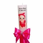 Lumanare Botez, Personalizata, Baby Girl, Roz, 35 cm, LMB011 - imagine 2