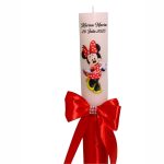 Lumanare Botez, Personalizata, Minnie Mouse, Rosu, 35 cm, LMB035 - imagine 5