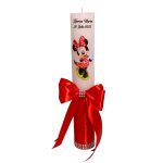 Lumanare Botez, Personalizata, Minnie Mouse, Rosu, 35 cm, LMB035