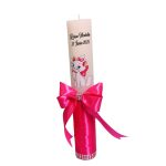 Lumanare Botez, Personalizata, Pisica Marrie, Roz, 35 cm, LMB037 - imagine 4