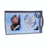 Set Gatit Mire, Nunta, 3 Piese, Lemn, Albastru Royal, 22x35cm, SGMRD004 - imagine 2