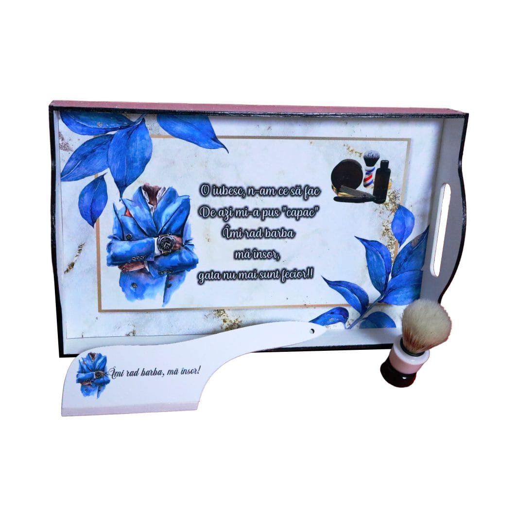 SGMRD006,,, Set Gatit Mire, Nunta, 3 Piese, Lemn, Albastru Royal, 22x35cm, SGMRD006 - imagine 5