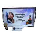 Set Gatit Mire, Nunta, 3 Piese, Lemn, Mov, 22x35cm, SGMRD007 - imagine 4