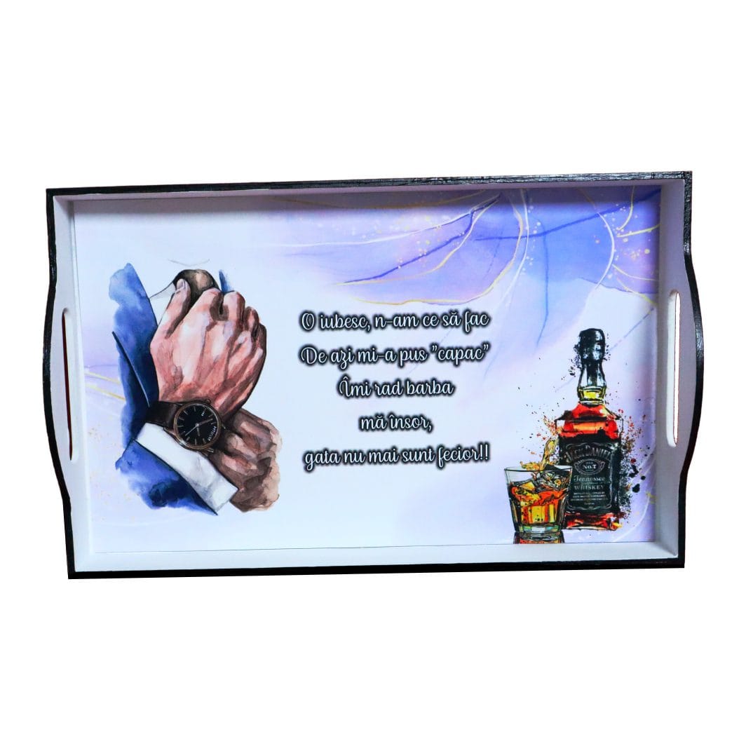 SGMRD007 Set Gatit Mire, Nunta, 3 Piese, Lemn, Mov, 22x35cm, SGMRD007 - imagine 2