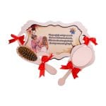 Set Gatitul Miresei, Nunta, 3 Piese, Lemn, Rosu, 22x36cm, SGMRSD021 - imagine 4