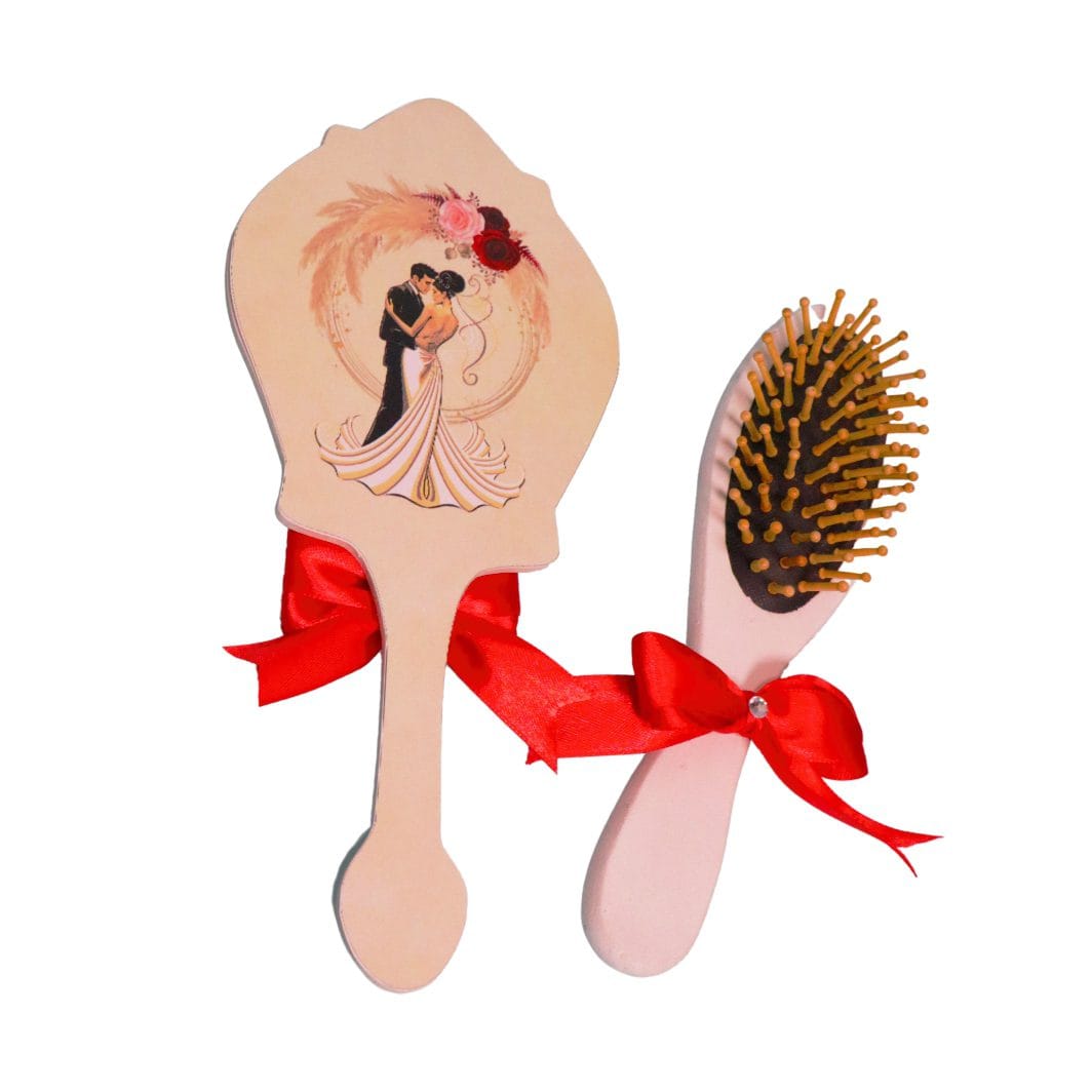 SGMRSD022,,,,,, Set Gatitul Miresei, Nunta, 3 Piese, Lemn, Rosu, 22x36cm, SGMRSD021 - imagine 5