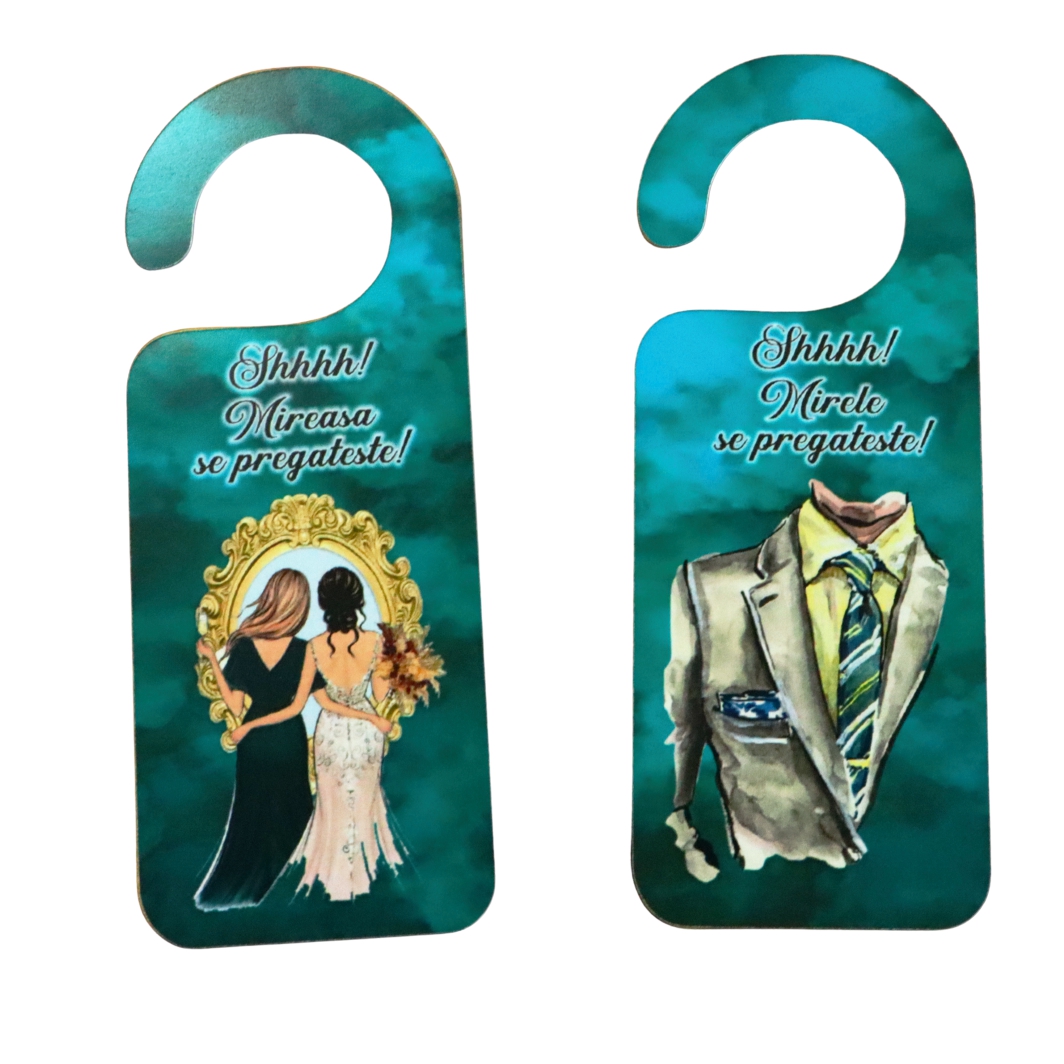 PUSHH019.. Set Placute Usa Miri, Nunta, Verde, 15x6cm, PUSHH019 - imagine 4