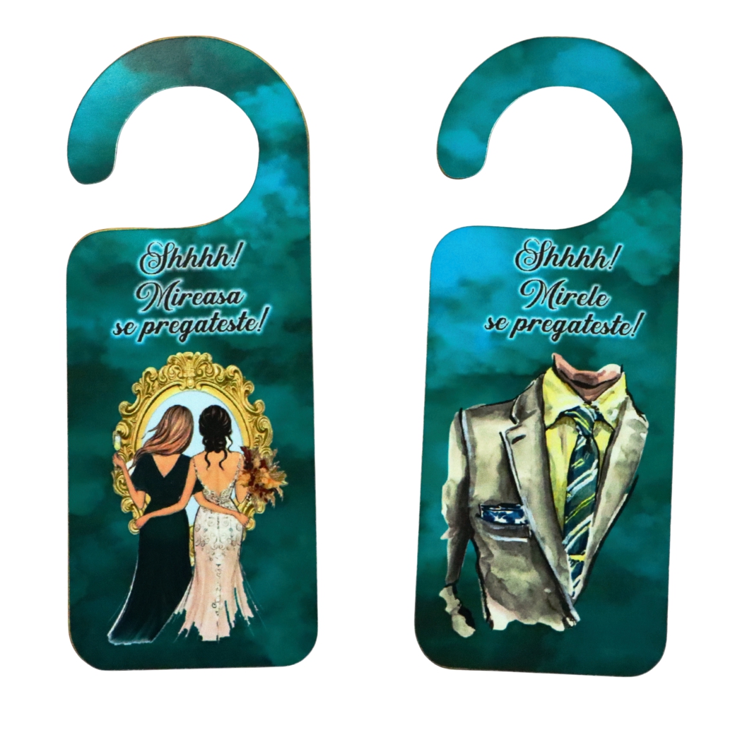 PUSHH019. Set Placute Usa Miri, Nunta, Verde, 15x6cm, PUSHH019 - imagine 3