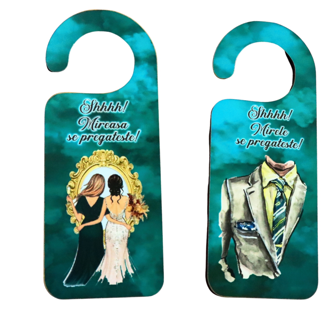 PUSHH019 Set Placute Usa Miri, Nunta, Verde, 15x6cm, PUSHH019 - imagine 1