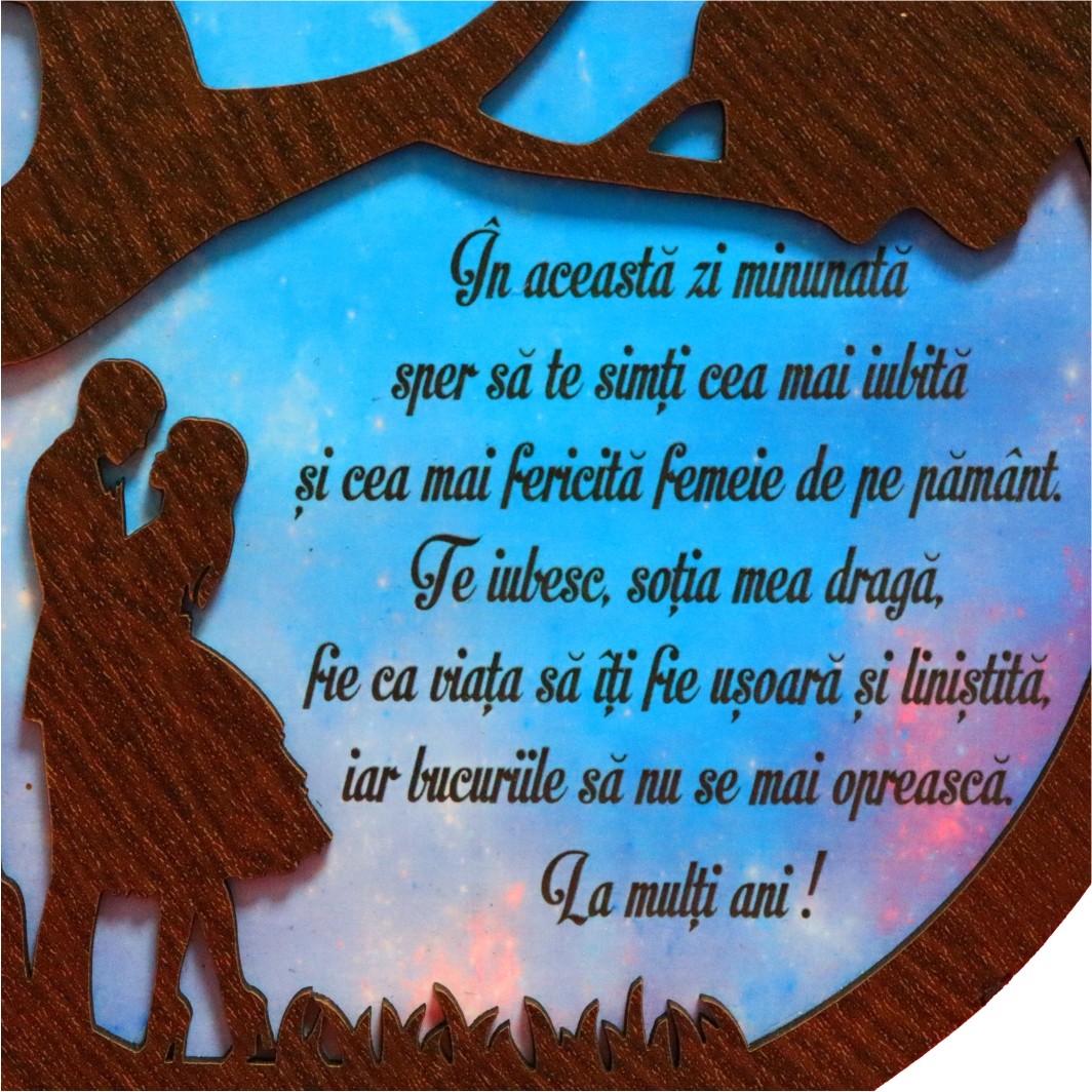 DCA016.... Suport Licheni, Copac, Indragostiti, Sotie, Lemn, Wenge, 22x23cm, DCA016 - imagine 4