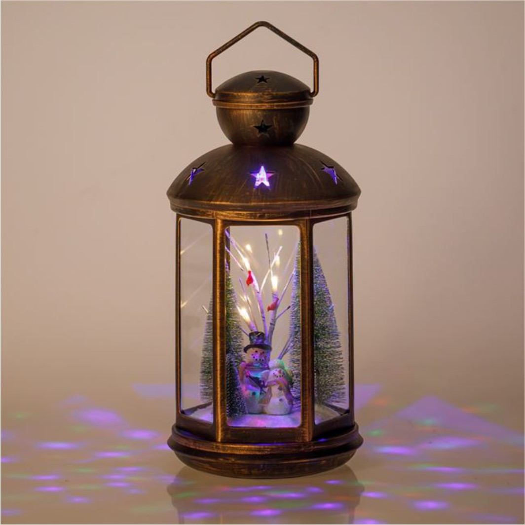 DCJ056. Decoratiune de Craciun, Felinar, Om de Zapada, Bronz, 42 Leduri, DCJ056 - imagine 3