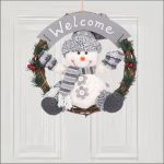 Decoratiune de Craciun, Coronita, Lemn, Om de Zapada, Gri, 30cm, DCJ095 - imagine 2