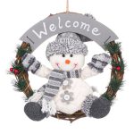 Decoratiune de Craciun, Coronita, Lemn, Om de Zapada, Gri, 30cm, DCJ095