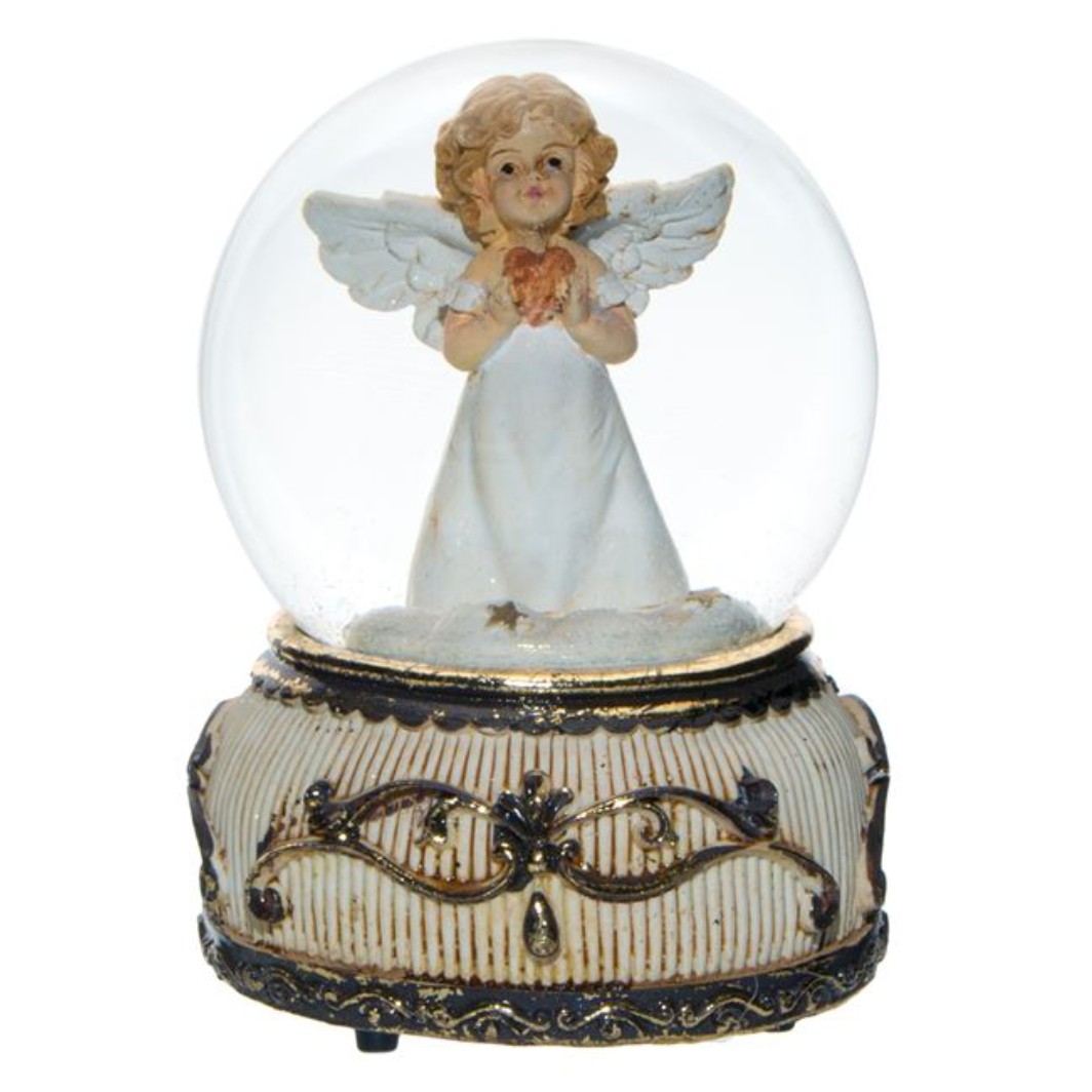 DCJ131 Decoratiune de Craciun, Glob Lichid, Muzical, Ingeras, 14cm, DCJ131 - imagine 1