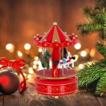 Decoratiune de Craciun, Carusel, Muzical, Rosu,18cm, DCJ235 - imagine 4