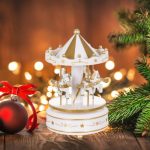 Decoratiune de Craciun, Carusel, Muzical, Alb,18cm, DCJ236 - imagine 5
