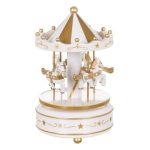 Decoratiune de Craciun, Carusel, Muzical, Alb,18cm, DCJ236
