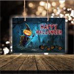 Decoratiune de Halloween, Lemn, Multicolor, 41x29cm, DH035 - imagine 3