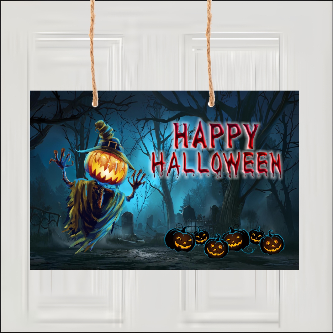 DH035. Decoratiune de Halloween, Lemn, Multicolor, 41x29cm, DH035 - imagine 2