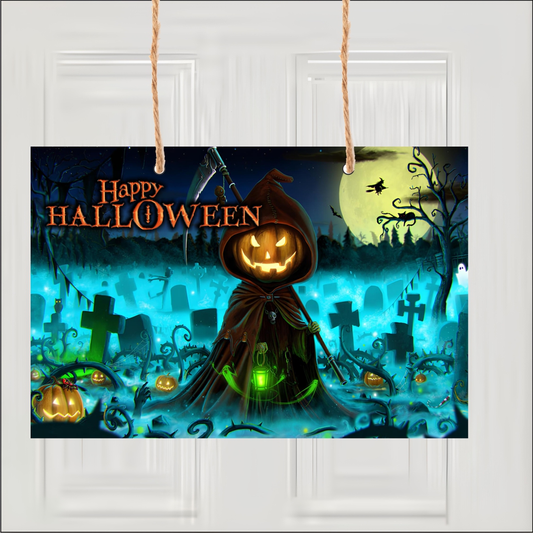 DH036. Decoratiune de Halloween, Lemn, Multicolor, 41x29cm, DH036 - imagine 2