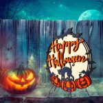 Decoratiune de Halloween, Lemn, Portocaliu, 28x28 cm, DH038 - imagine 5