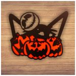 Decoratiune de Halloween, Lemn, Portocaliu, 30x24 cm, DH039 - imagine 4