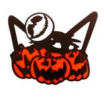Decoratiune de Halloween, Lemn, Portocaliu, 30x24 cm, DH039