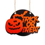 Decoratiune de Halloween, Lemn, Portocaliu, 30x24 cm, DH040