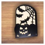 Decoratiune de Halloween, Lemn, Negru, 30x22 cm, DH044 - imagine 5