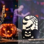 Decoratiune de Halloween, Lemn, Negru, 30x22 cm, DH044 - imagine 4
