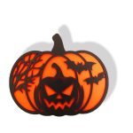 Decoratiune de Halloween, Dovleac, Lemn, Portocaliu, 30x25 cm, DH054 - imagine 3