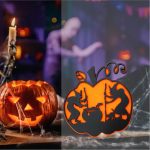 Decoratiune de Halloween, Dovleac, Lemn, Portocaliu, 30x30 cm, DH060 - imagine 4