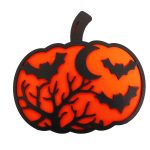 Decoratiune de Halloween, Dovleac, Lemn, Portocaliu, 30x28 cm, DH065 - imagine 2