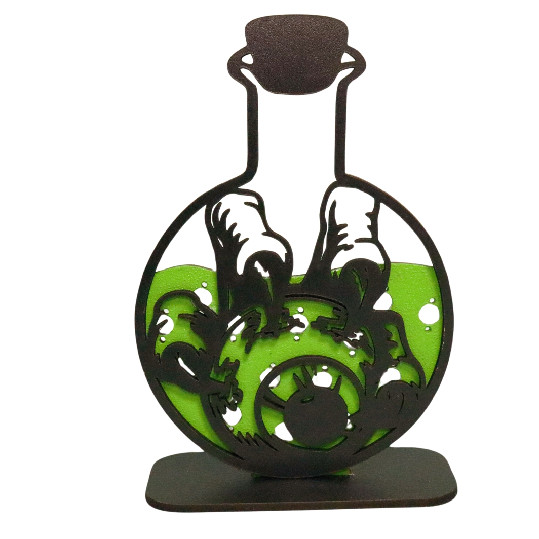 DH067 Decoratiune de Halloween, Lemn, Verde, DH067 - imagine 1