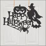 Decoratiune de Halloween, Lemn, Negru, 30x23 cm, DH070 - imagine 2
