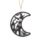 Decoratiune de Halloween, Lemn, Negru, 30x25 cm, DH071