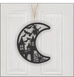 Decoratiune de Halloween, Lemn, Negru, 30x25 cm, DH071 - imagine 2