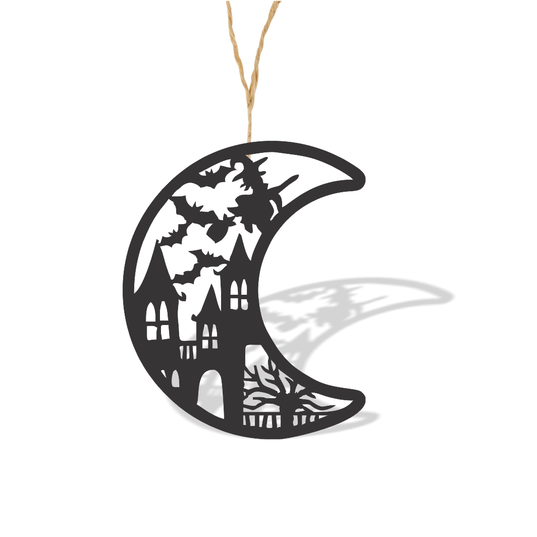 DH071.. Decoratiune de Halloween, Lemn, Negru, 30x25 cm, DH071 - imagine 3