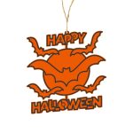 Decoratiune de Halloween, Lemn, Portocaliu, 40x40 cm, DH077 - imagine 3