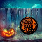 Decoratiune de Halloween, Lemn, Portocaliu, 30x30 cm, DH078 - imagine 4