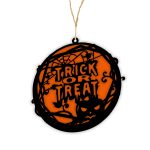 Decoratiune de Halloween, Lemn, Portocaliu, 30x30 cm, DH078 - imagine 3