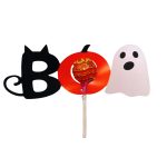 Decoratiune de Halloween, Bomboana  Chupa Chups, Portocaliu, 16x6,5 cm, DH080