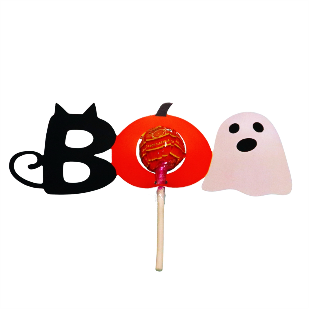DH080 Decoratiune de Halloween, Bomboana  Chupa Chups, Portocaliu, 16x6,5 cm, DH080 - imagine 3